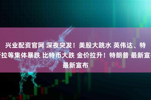 兴业配资官网 深夜突发!美股大跳水 英伟达、特斯拉等集体暴跌 比特币大跌 金价拉升!特朗普 最新宣布